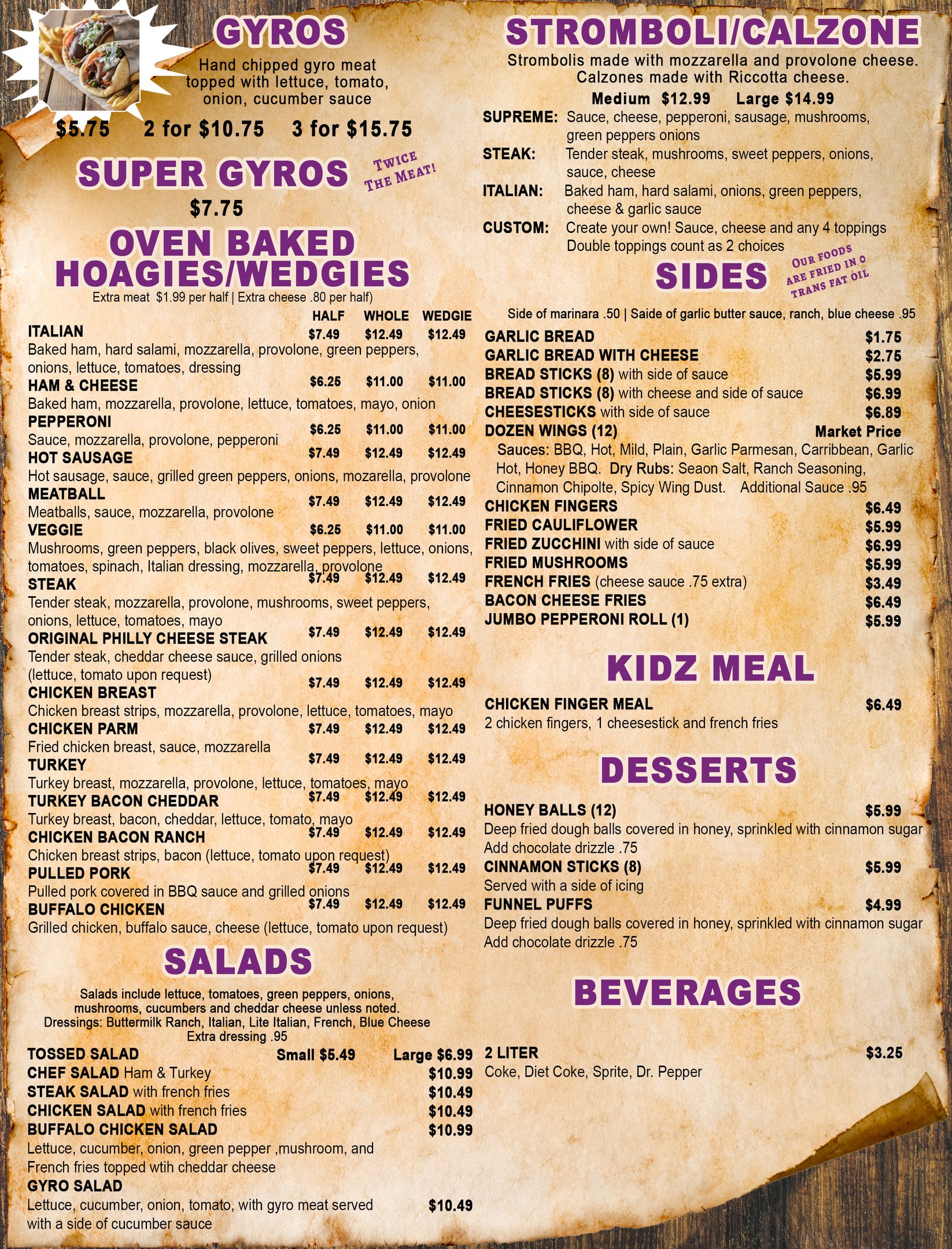 menu